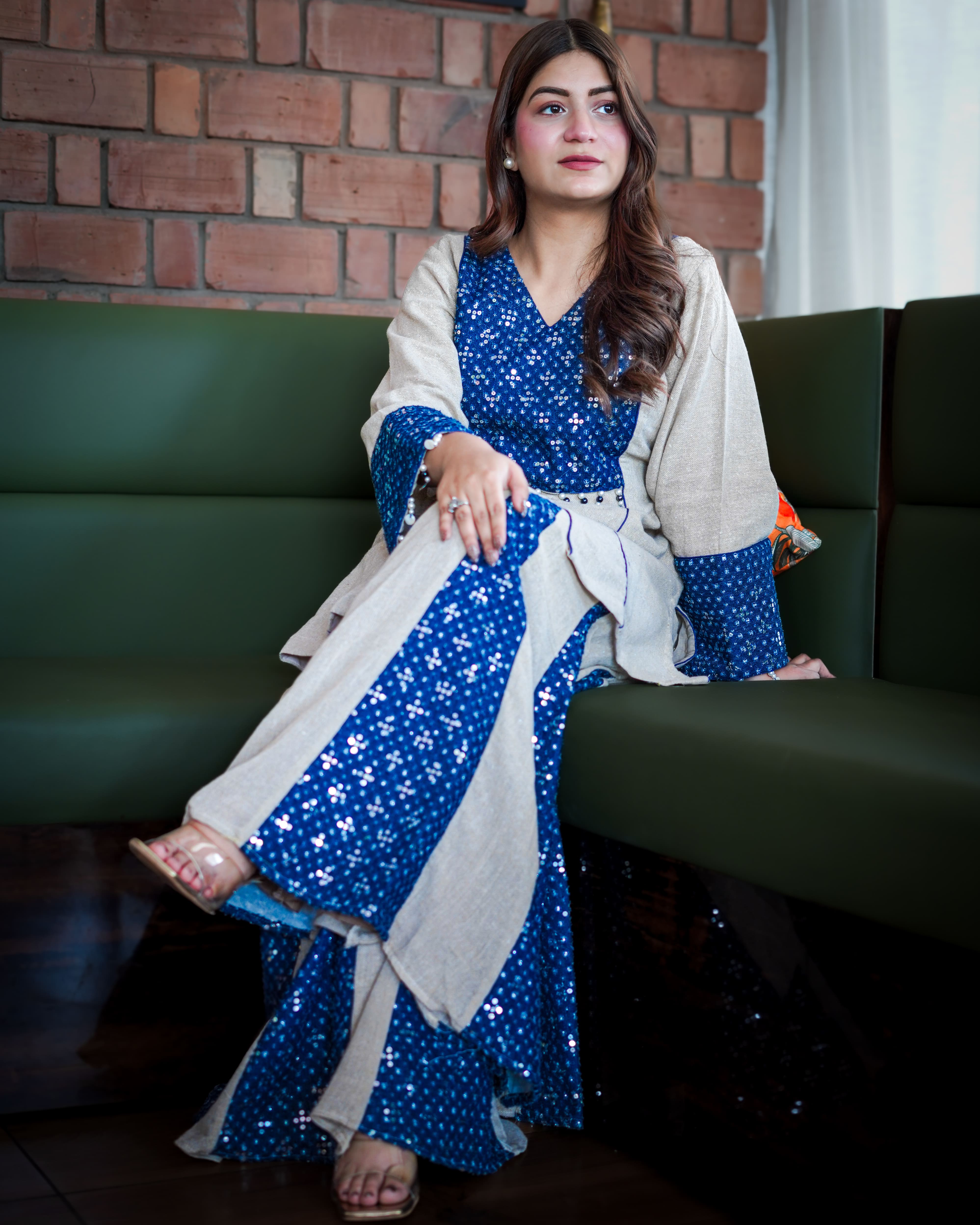 Rustic Denim Fusion Jute Co-Ord Set