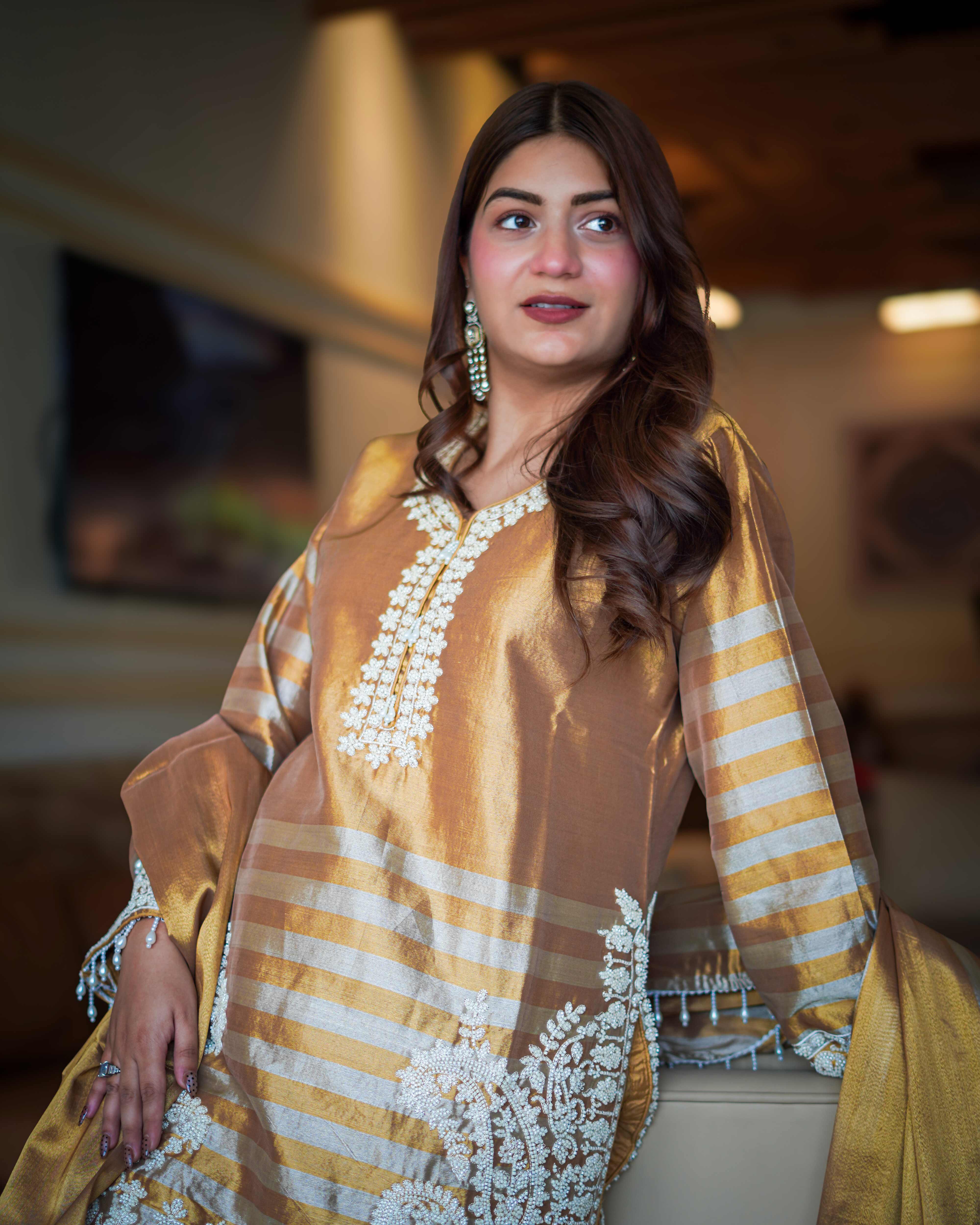 Royal Pearl Radiance Embroidered Suit Set