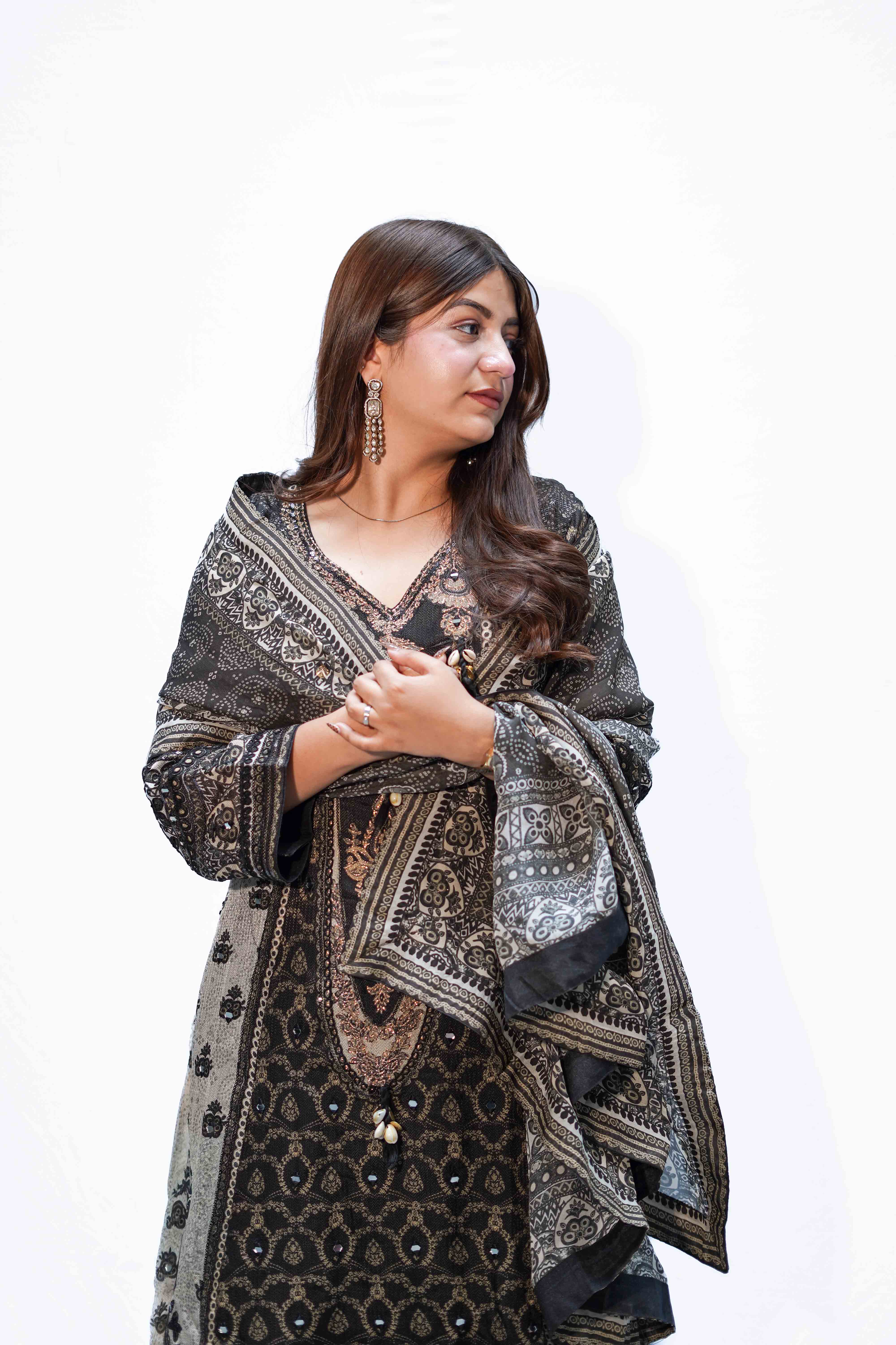 Midnight Royale Anarkali Divider Set