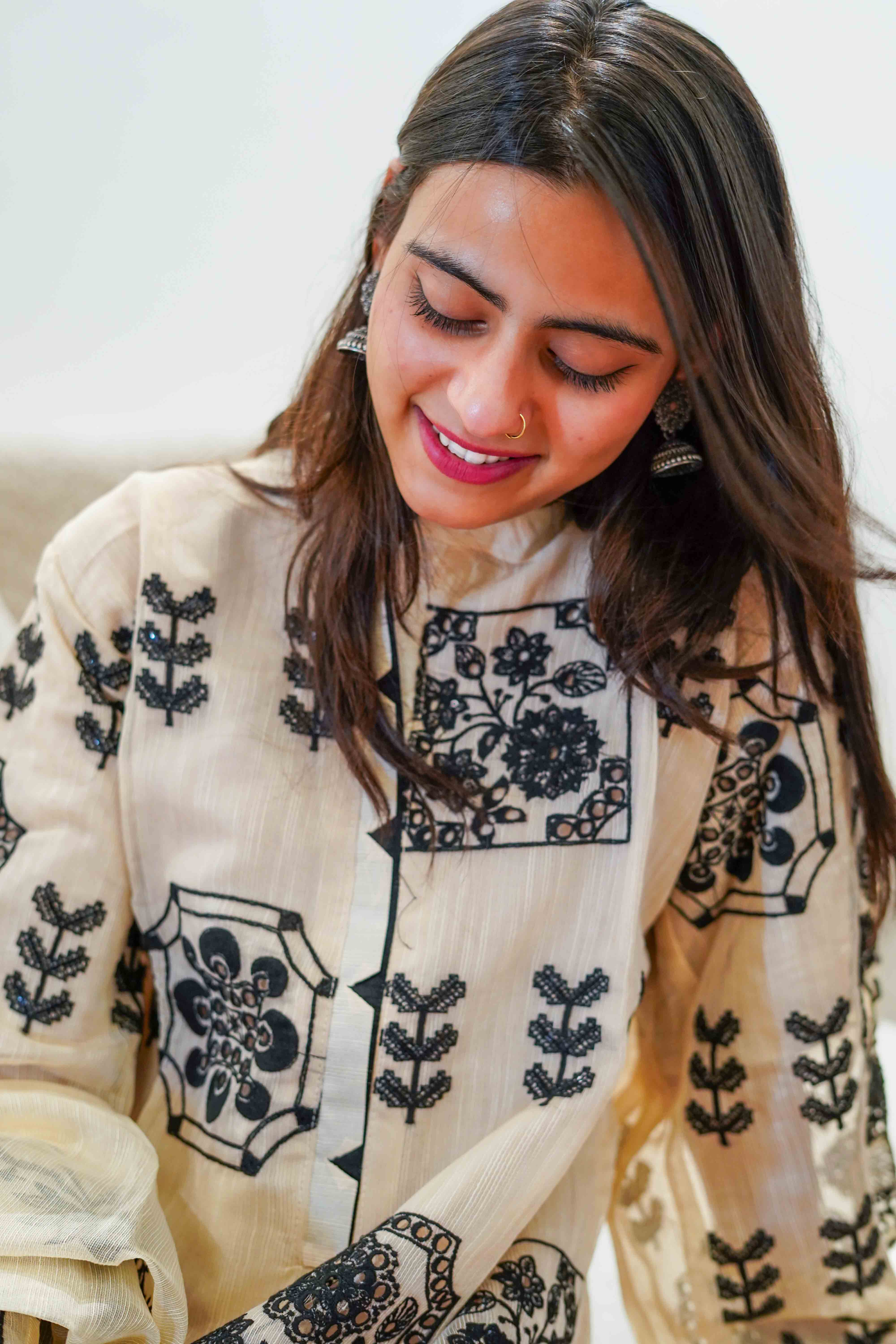 Sahara Noir Embroidered Suit Set