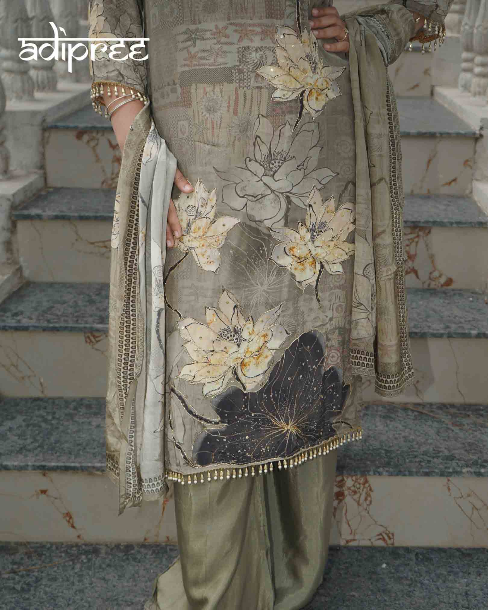 Bloom Haven Floral Crepe Palazzo Suit Set
