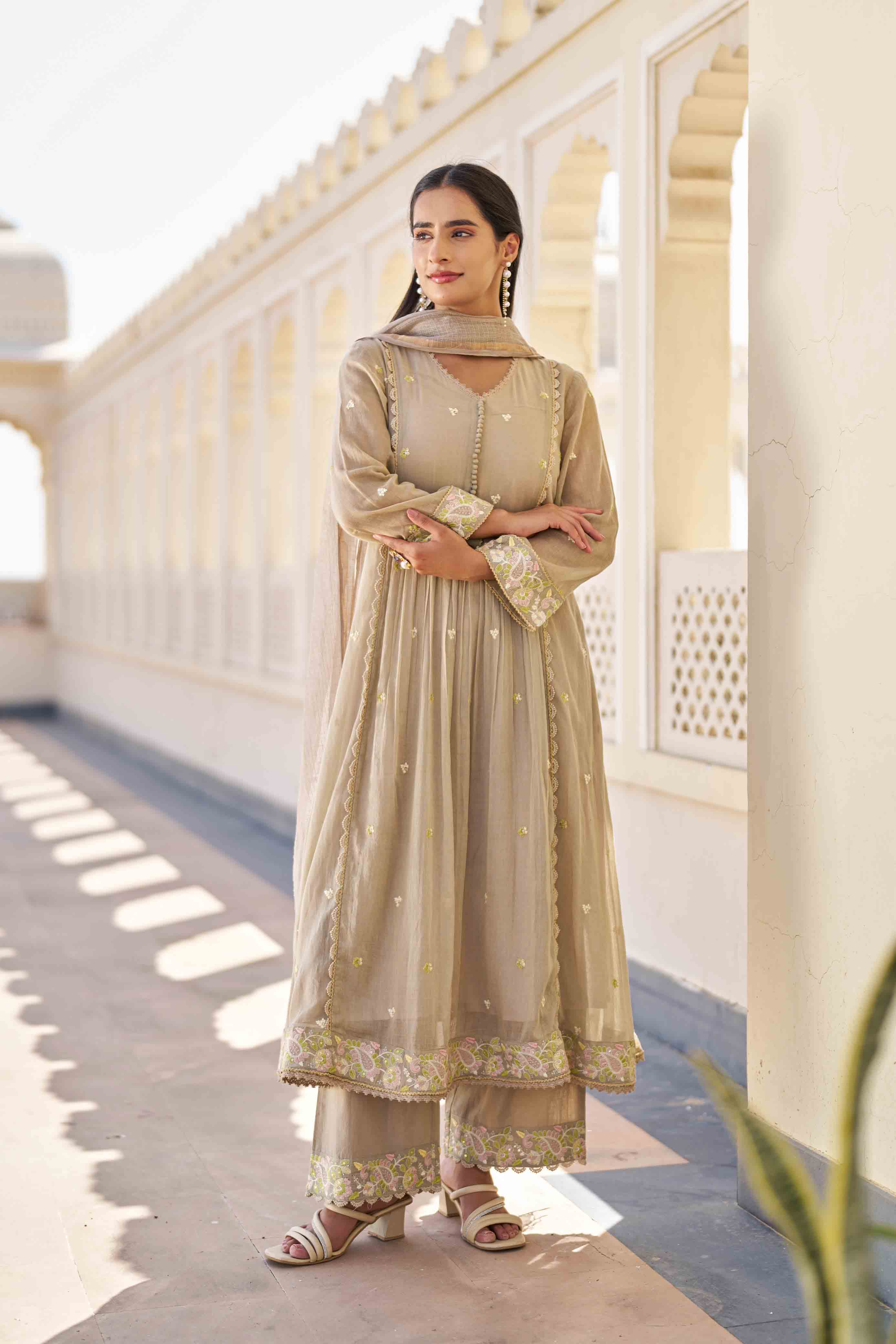 Sunlit Charm Cotton Frock Suit Set