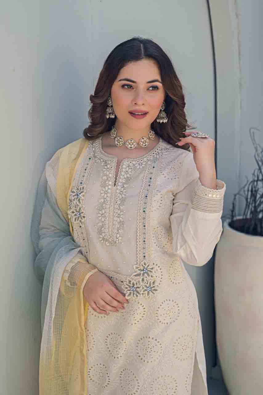 Gulbahaar Cutwork Cotton Suit Set