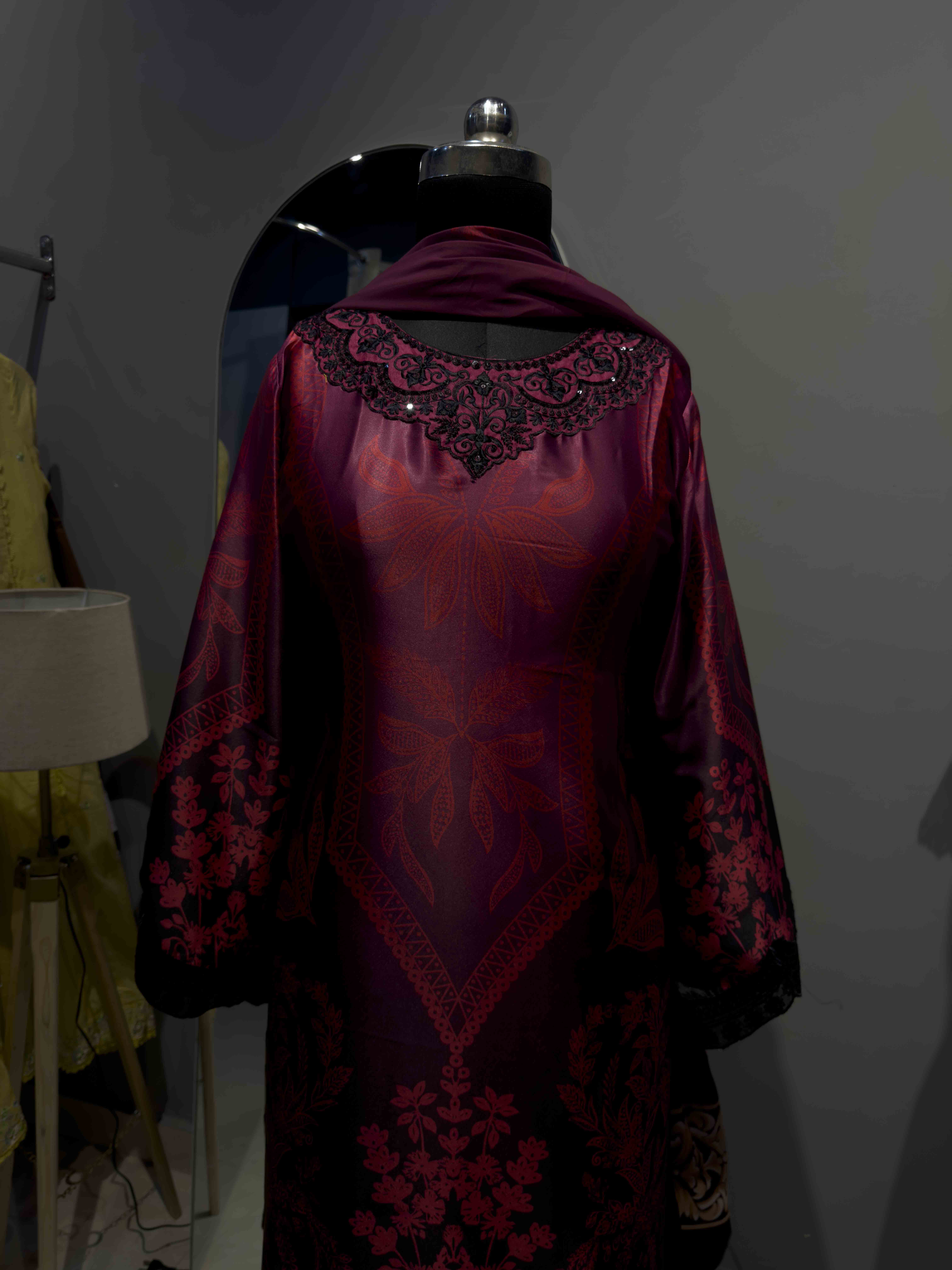 Twilight Grace Dual-Shade Crepe Suit Set