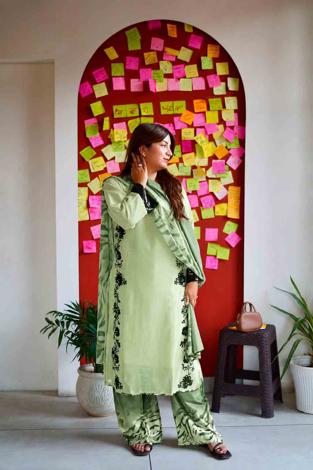 Serene Glow Georgette Palazzo Suit Set