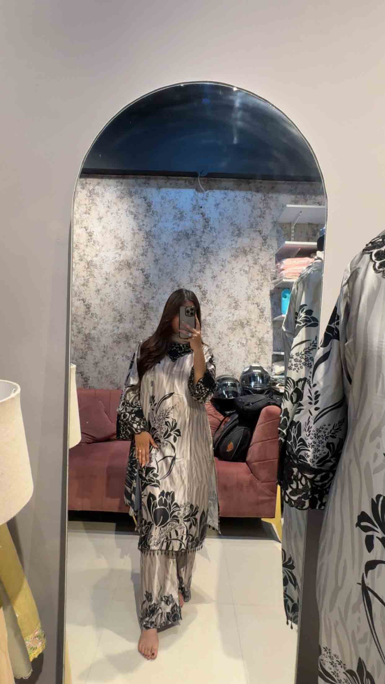 Noir Harmony Crepe Palazzo Suit Set